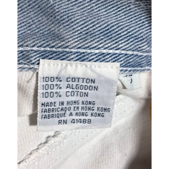 Vintage 90s Together! Tropical Print Denim Shorts Size M Cotton - Picture 3 of 11